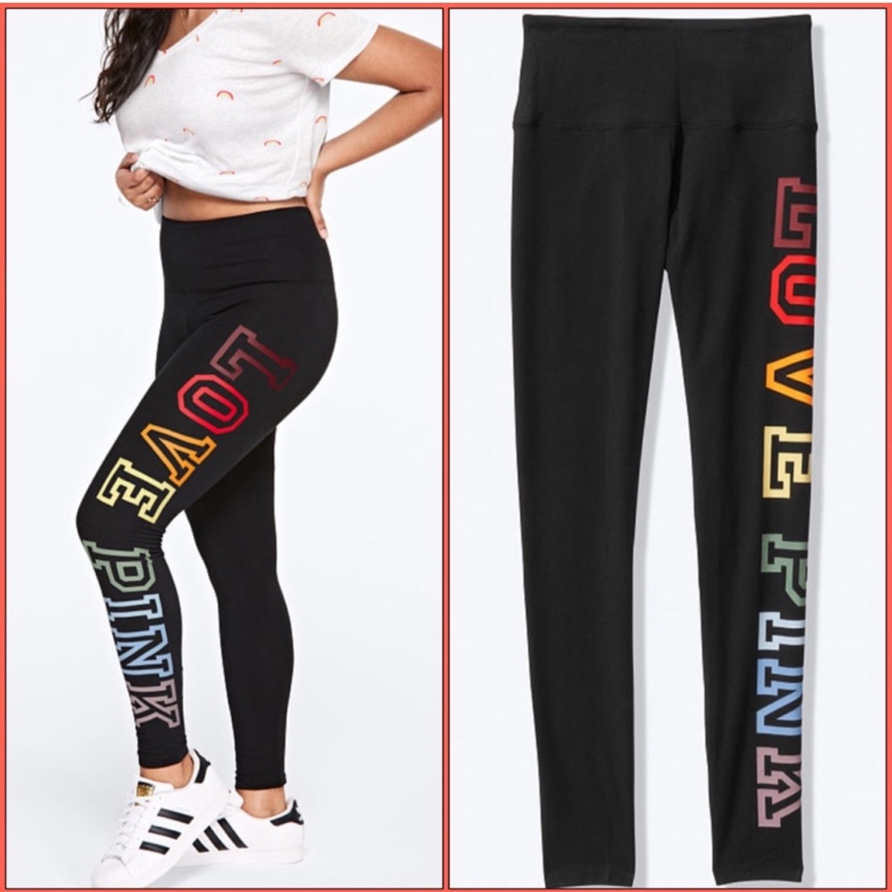 High waist rainbow yoga leggings